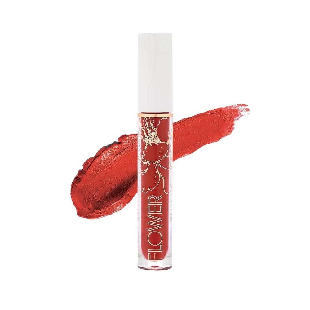 FLOWER BEAUTY Miracle Matte Liquid Lip Color - Vividly Bold & Creaseless Matte Liquid Lipstick, Comfortable All Day High Impact Makeup Color (Scarlett Beauty & Personal Care FLOWER BEAUTY