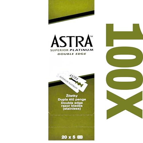 The Shave Factory -Astra Platinum Double Edge Safety Razor Blades (100 Count),Smooth&Sharp DE Razor Blades for Men,Stainless Steel Safety Razor Beauty and Personal Care the shave factory