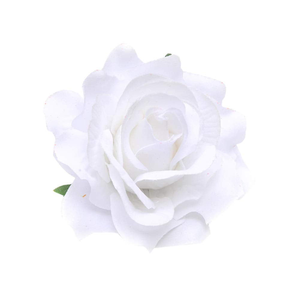 White Rose Flower Hair Clips Flower Brooch Pin Up Mexican Flamenco Dancer Fabric Flowers Headwear Barrette Styling Tools Accessories for Women Girls Beauty & Personal Care ShiQiao Spl