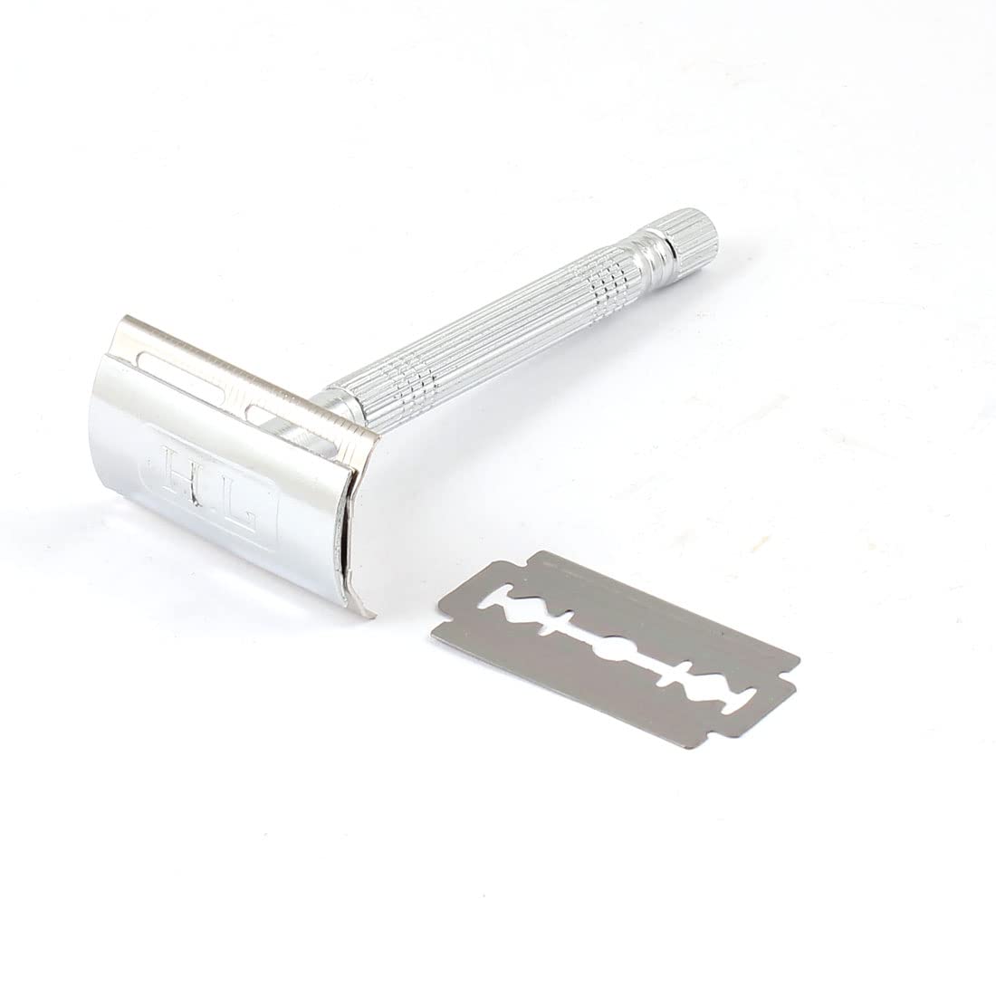 Ruilogod Cleanning Tool Silver Tone Metal Manual Shaver w Double Edge Blade (id: 0f1 450 edd 6de 94c Beauty and Personal Care Ruilogod