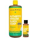Alaffia Authentic African Black Soap Variety 2-Pack - All-In-One Liquid Soap, Travel-Size Eucalyptus Tea Tree + Full-Size Peppermint Body Wash, Face Beauty & Personal Care Alaffia