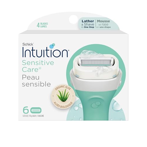 INTUITION Schick Refill, Razors for Women Sensitive Skin | Intuition Razor Blades Refill with Organic Aloe, Razor Refills , 6 Count (Pack of 1) Beauty and Personal Care INTUITION Default Title