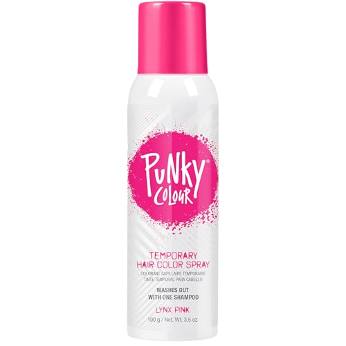Punky Temporary Hair Color Spray, Lynx Pink - Instant Hair-Dye Mist, Fast Drying Non-Damaging Wash Out Tint for Salon Style Highlights, 3.5 oz Beauty & Personal Care Punky