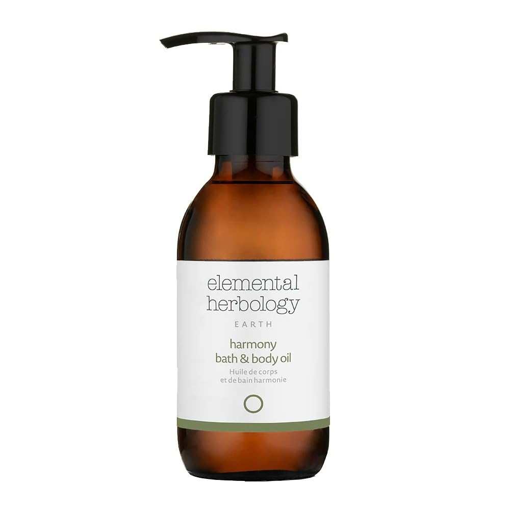 Elemental Herbology Harmony Bath & Body Oil 5.0 fl oz- Balancing Aromatherapy Oil with Mandarin, Cedarwood & Lime - Reduces Stress, Restores Emotional Beauty and Personal Care Elemental Herbology