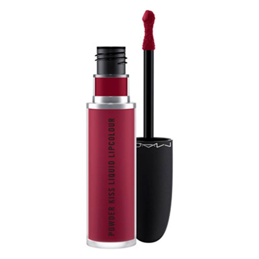 MAC Cosmetics Powder Kiss Liquid Lipcolour - 983 Burning Love (Deep intense berry) .17 oz / 5 ml Beauty & Personal Care MAC