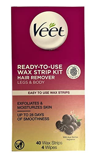 Veet Leg and Body Hair Remover Cold Wax Strips, 40 ct (Pack of 8) Beauty and Personal Care Veet