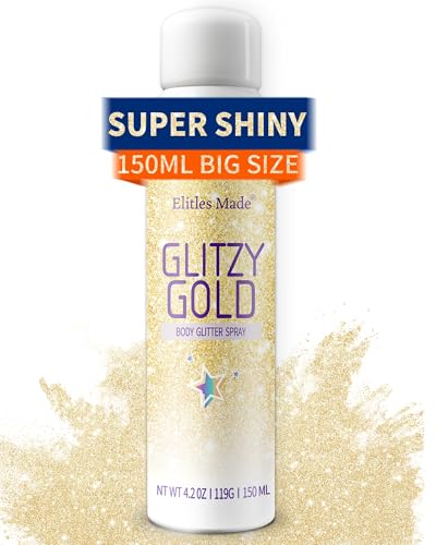 Elitles Made Hair Glitter Body Glitter Spray, 150ML Glitter Hairspray Gold Glitter Spray for Hair and Body, Hair Glitter for Kids Women, Body Shimmer Beauty & Personal Care Elitles Made