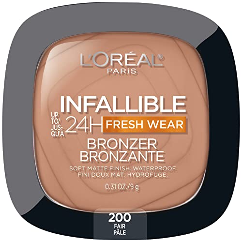 L'Oreal Paris Infallible Up to 24H Fresh Wear Soft Matte Longwear Bronzer. Waterproof, heatproof, transfer, humidity and sweatproof, Fair, 0.31 oz Beauty & Personal Care L'Oreal Paris