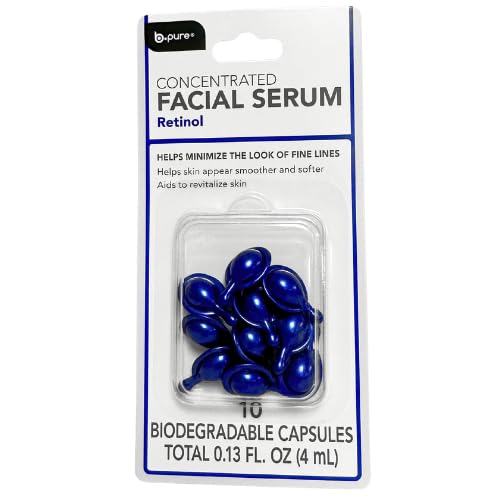 B.Pure Retinol Facial Serum Capsules - 10 Biodegradable Travel-Size Capsules - Smoothing and Firming Skin Care for Radiance, Smooth Complexion Beauty & Personal Care BPure