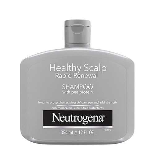 Neutrogena Healthy Scalp Rapid Renewal Shampoo with Pea Protein, UV Damage Protection for Strong, Healthy Hair, Fragrance Free, White, 12 fl oz Beauty & Personal Care Neutrogena