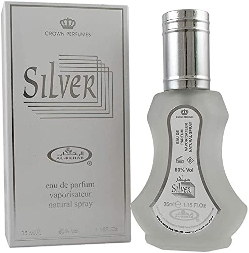 AL REHAB Silver Arabian Perfumes For Women - Eau de Parfum For Women Spray 35ML - Experience A Captivating & Long Lasting Perfume - Indulge In An Beauty & Personal Care Al-Rehab