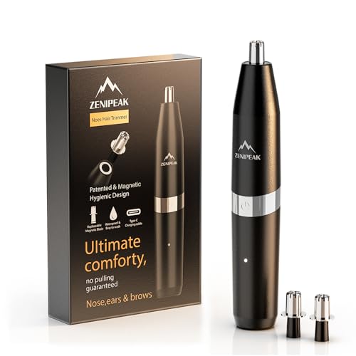 ZENIPEAK Professional Nose Hair Trimmer for Men & Women, USB-C Rechargeable Electric Ear & Nasal Clipper, Micro-Vacuum, Painless 8000 RPM, 3 Patented Beauty and Personal Care ZENIPEAK