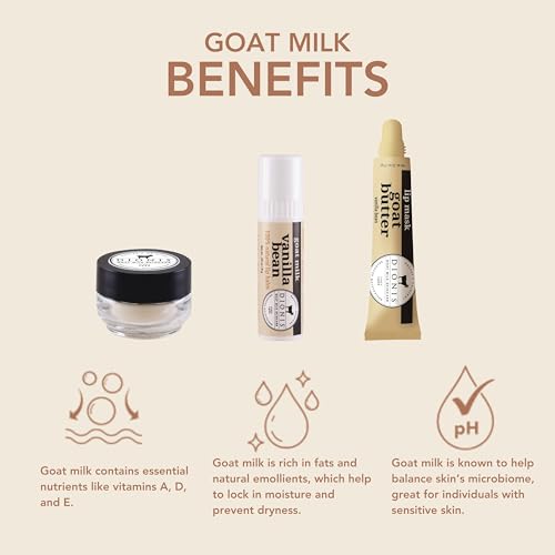 Dionis Goat Milk Gift Set For Women, Lip Balm, Exfoliating Sugar Scrub & Hydrating Overnight Repair Mask, 3-Piece Womens Skincare & Travel Essentials Beauty and Personal Care Dionis