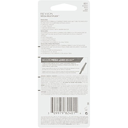 Revlon Mega Multiplier Mascara, Blackest Black, 0.28 Fluid Ounce Beauty & Personal Care REVLON