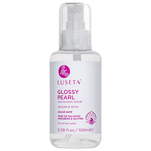Luseta Glossy Pearl Shining Serum for Frizzy Hair Smoothing and Nourishing with Pearl Extract, Awakening Shine for Dull Hair - 3.38 oz