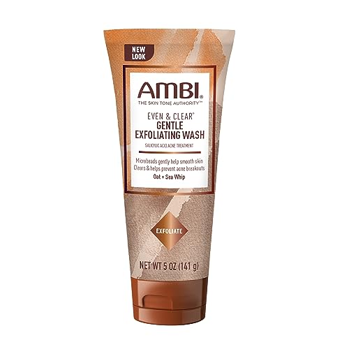 Ambi Even & Clear Gentle Exfoliating Wash with Oat and Sea Whip, Salicylic Acid Acne Treatment, Helps Clear & Prevent Breakouts, Exfoliates to Help Beauty & Personal Care Ambi