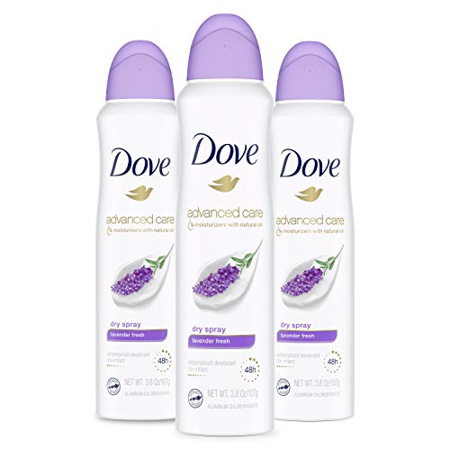 Dove Advanced Care Antiperspirant Deodorant Dry Spray 48 Hours of Sweat and Odor Protection Lavender Fresh Antiperspirant Spray With ¼ Moisturizers Beauty and Personal Care Dove