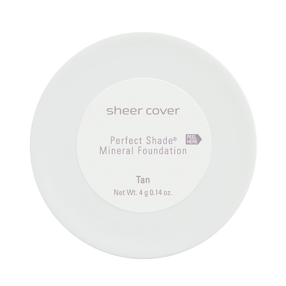 Sheer Cover Perfect Shade Mineral Foundation Makeup Kit w/ Free Brush - Tan Shade - Best Full Coverage Foundation (4 Grams) Beauty & Personal Care Sheer Cover