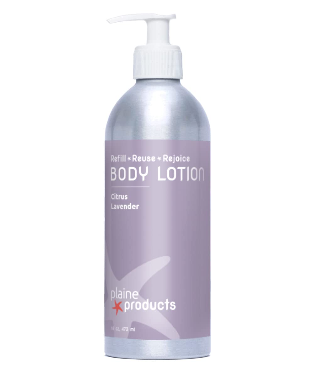 Plaine Products Eco-Friendly Body Lotion: Citrus Lavender, 16 oz (Refillable Aluminum Bottle with Pump) Beauty & Personal Care Plaine Products