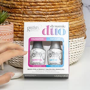 Gelish Dynamic Duo - Foundation Base & Top It Off Sealer Gel Set, Long-lasting, High-Shine Finish for Gel Manicures, Cures Fast in LED/UV Light, No Beauty & Personal Care Gelish
