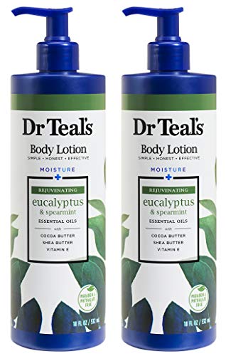 Dr Teal's Body Lotion - Moisture Plus - Rejuvenating Eucalyptus & Spearmint Essential Oils, 18 Fl Oz 2-Pack (36 Fl Oz) Beauty & Personal Care Dr Teal's