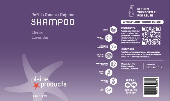 Plaine Products Eco-Friendly Shampoo and Conditioner - Citrus Lavender - Sulfate/Paraben/Phthalate Free, 16oz (Refillable Aluminum Bottles with Pumps) Beauty & Personal Care Plaine Products