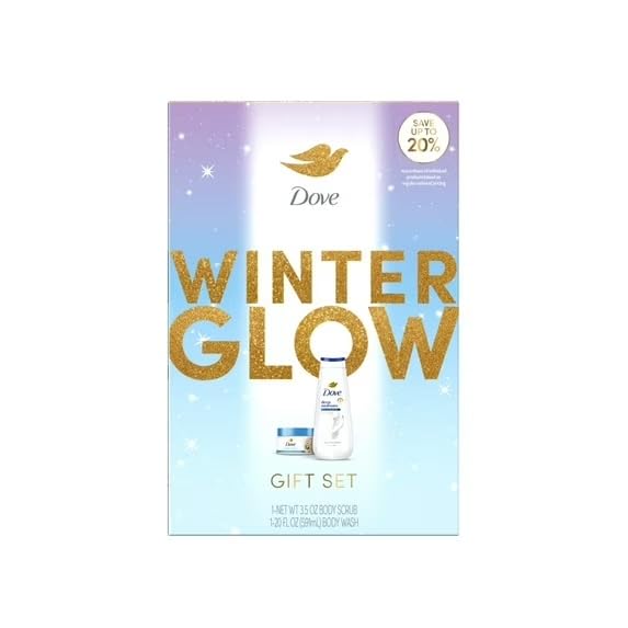 Dove Limited Edition Glow Gift Set Deep Moisture Body Wash & Macadamia Scrub, 2 Count Beauty and Personal Care Dove