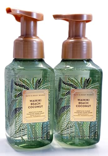Bath and Body Works Gentle and Clean Foaming Hand Soap 8.75 oz each - Pack of 2 (Waikiki Beach Coconut) Beauty & Personal Care Bath & Body Works