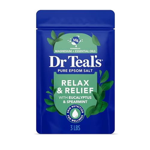 Dr Teal's Epsom Salt Magnesium Soak, Relax & Relief with Eucalyptus & Spearmint Essential Oils, 3 lbs Beauty and Personal Care Dr Teal's