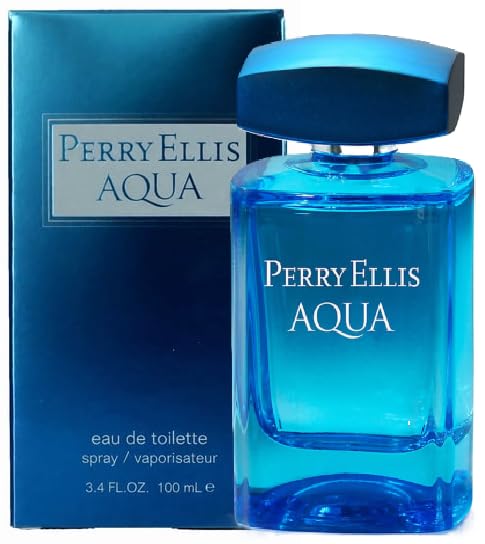Perry Ellis Aqua Eau de Toilette Spray for Men, 3.4 Ounces/ 100 ml