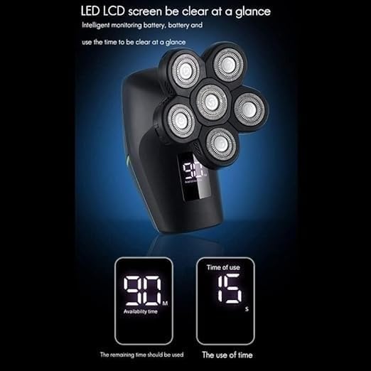 YREAJZVS Electric Shavers for Bald Men, 6 in 1 Rechargeable Electric Shaver Six Floating Heads Bald Head Shaver Grooming Kit Shaver for Men Beauty and Personal Care YREAJZVS