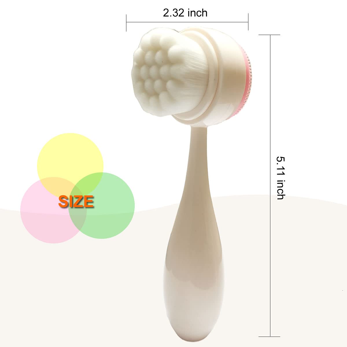 Double Side Brush with Soft Bristles for Skin Care, Silicone Brush for Massaging(White) Beauty & Personal Care MYMOOSH