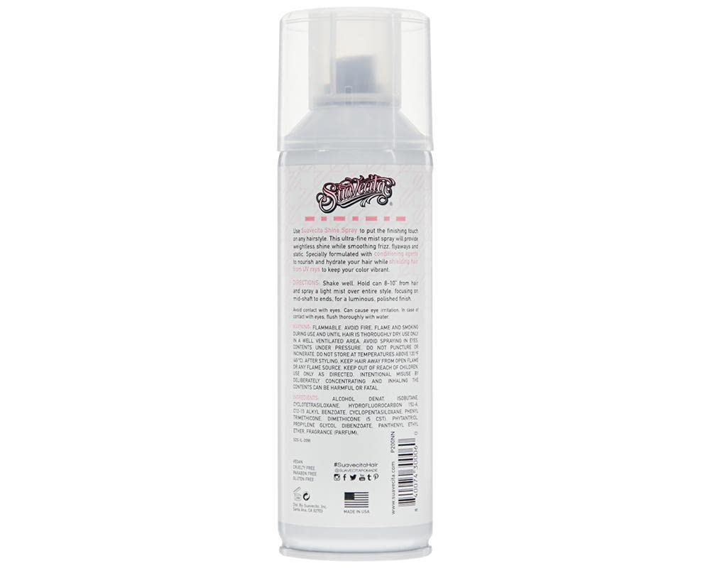 Suavecita Shine Spray. Cruelty-Free and Vegan Hydrating Finishing Shine Mist for Women with Dry, Fine, Thick or Frizzy Hair (6 ounce) Beauty & Personal Care Suavecito