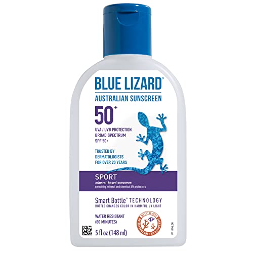 BLUE LIZARD Sport Mineral-Based Sunscreen Lotion - SPF 50+ - 5 oz Beauty & Personal Care BLUE LIZARD