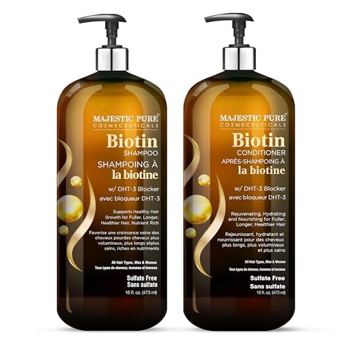 MAJESTIC PURE Biotin Shampoo and Conditioner Set with DHT Blocker Complex - Hydrating, Nourishing & Supporting Healthy Hair, Sulfate Free, for Men Beauty & Personal Care Majestic Pure