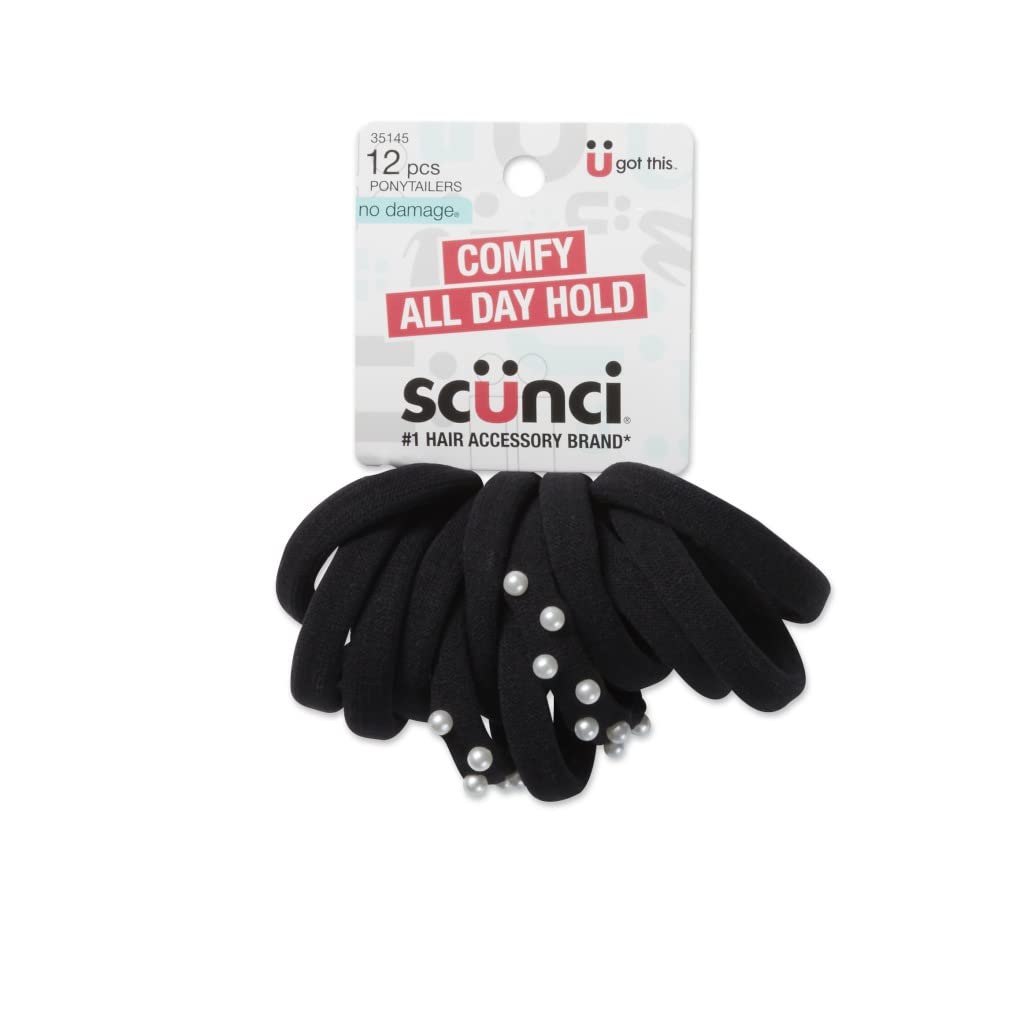 CONAIR LLC - SCUNCI PONYTAILER W/PEARLS 12PK