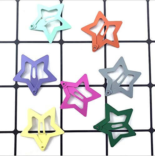 Duehut HLLMX 20 PCS Barrettes For Girls, Women, Toddlers Kids Colorful Hair Barrette Cute Lovely Metal Hair Snap Clips Fashion Stars Barrettes Beauty & Personal Care Duehut