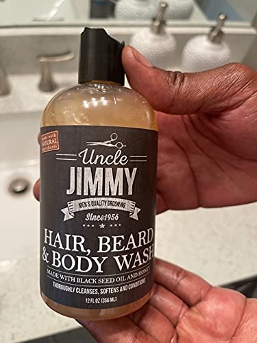 Uncle Jimmy Hair, Beard & Body Men's Wash | Sulfate Free, Paraben Free, with Naturally Derived Clean Ingredients Leaving Skin Soft and Hydrating 12 Fl Beauty & Personal Care Uncle Jimmy