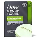 Dove Men+Care Body Soap and Face Bar More Moisturizing Than Bar Soap Extra Fresh Effectively Washes Away Bacteria, Nourishes Your Skin 3.75 oz 2 Bar Beauty & Personal Care Dove
