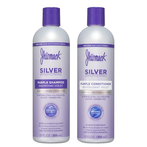 Jhirmack Silver Brightening Purple Shampoo and Conditioner Set for all types of silver, grey, and blonde hair Beauty & Personal Care jhirmack