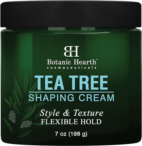 Botanic Hearth Tea Tree Shaping Cream, Hair Styling Cream with Collagen & Biotin | Style & Texture, Strong & Flexible Hold, for All Hair Types | Men Beauty & Personal Care Botanic Hearth