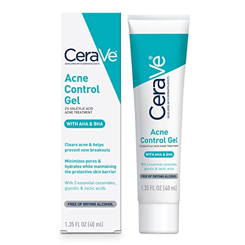 CeraVe Acne Control Gel, 2% Salicylic Acid Treatment With Glycolic Acid + Lactic Acids + Niacniamide, Acne Gel Helps Clear Blemishes Without Over Beauty and Personal Care CeraVe Default Title