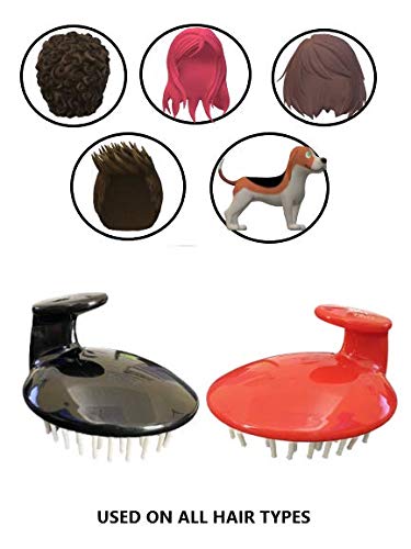 G.B.S Hair Scalp Massager Shampoo Brush, Promotes Hair Growth, Improves Circulation, Reduces Stress Hair Care Tool, Black and Red