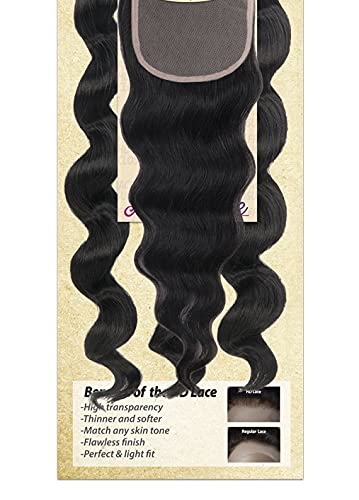 Chade Fashions Inc Ali Naturale Weave Ocean Wave 18, 20, 22 + HD 4X4 Closure Human Hair Blended 1 Pack Solution - AN344O5 (613)