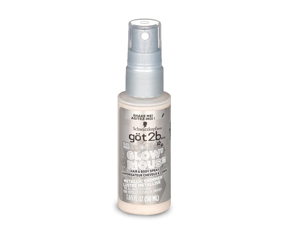 got2b GLOW'RIOUS Metallic Shimmer Hair Glitter & Body Glitter Duel Spray 1.69oz (Silver) Beauty & Personal Care Got2B