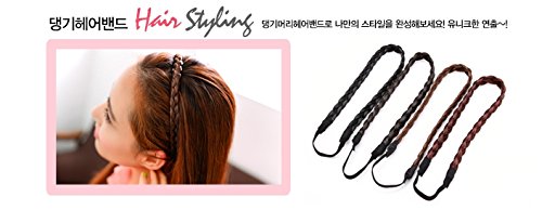 Hairpiece 1 line braiding hair Ring band for Girl, #yellow brown, Korean style, Kpop style, Korean Hair style Beauty and Personal Care Hairpiece Stretchy Hair Rin