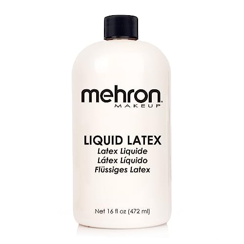 Mehron Makeup Liquid Latex | SFX Makeup | Halloween Latex Makeup | Latex Glue for Skin | Prosthetic Glue 16 fl oz (473 ml) ) (Clear) | Made in the USA Beauty & Personal Care Mehron