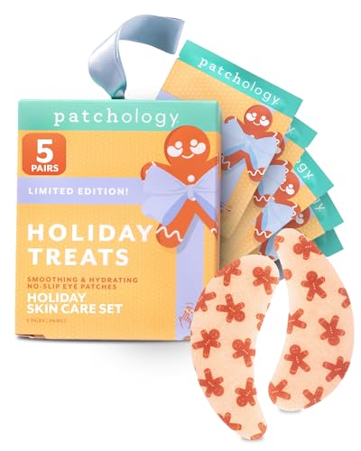 Patchology Holiday Treats Gingerbread Under Eye Patches Gift Set - Cute Stocking Stuffers with Gingerbread Scent - No-Slip Masks that Hydrate, Soothe Beauty & Personal Care Patchology