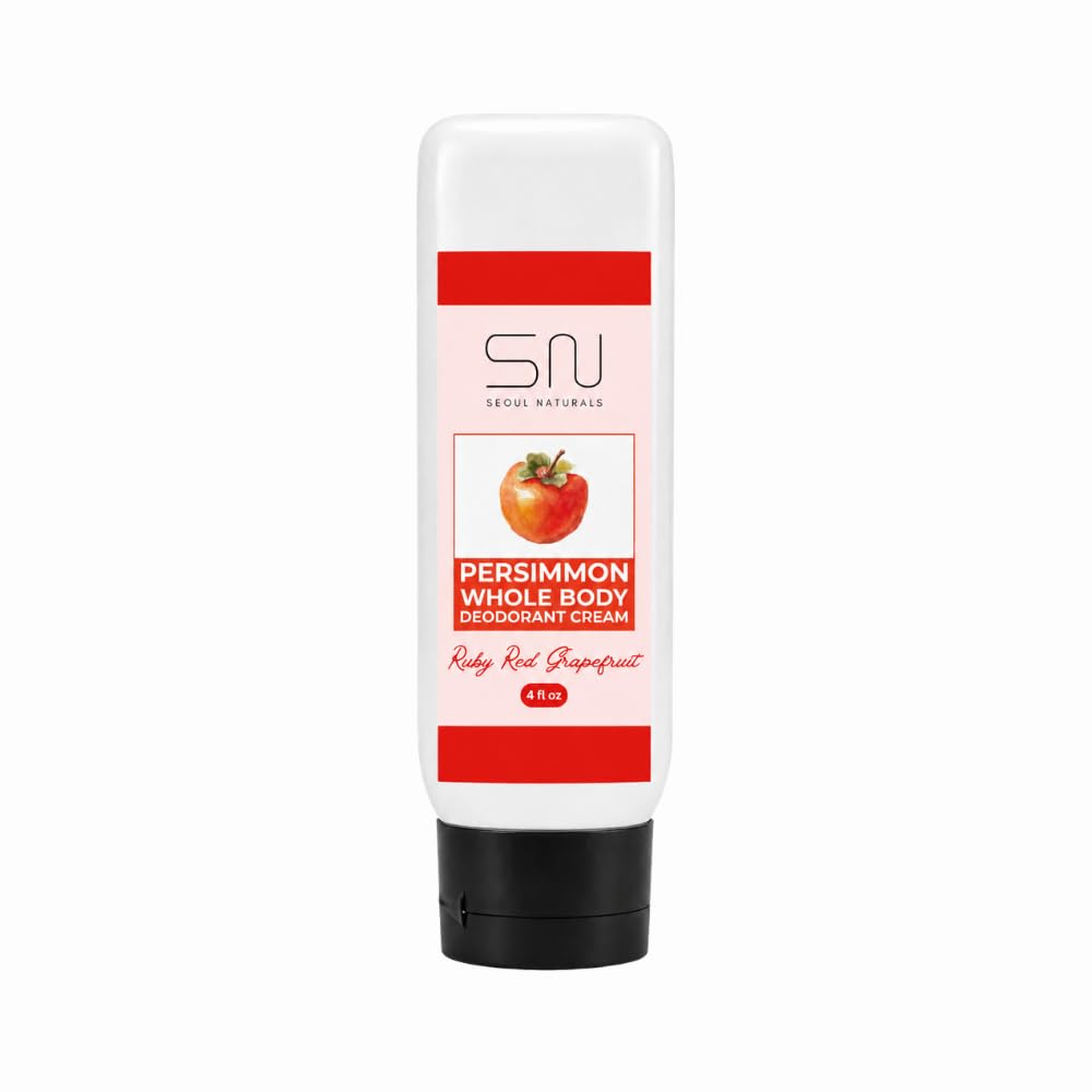 Seoul Naturals Persimmon Whole Body Deodorant Cream 2 Pack, Red Ruby Grapefruit Scented, Eliminates Nonenal Odors, k beauty inspired, 8fl oz, 2 x 4fl Beauty and Personal Care Seoul Naturals