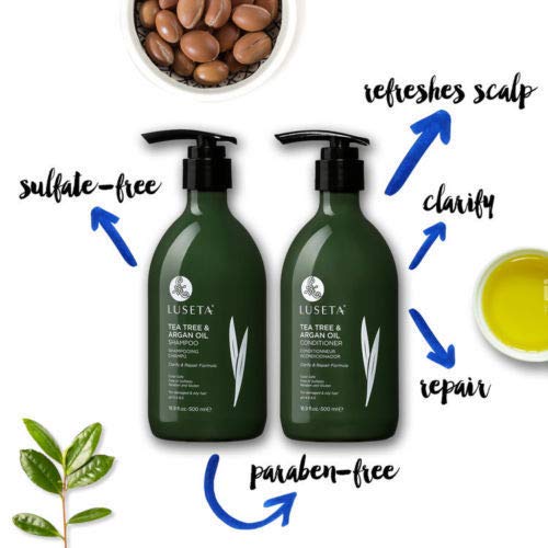 Luseta Tea Tree & Argan Oil Detangling Shampoo & Conditioner Set, 2 x 33.8 Oz Beauty & Personal Care L LUSETA